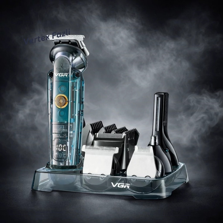 ست ماشین اصلاح،موزن بینی و شیور وی جی آر 6 کاره ضد آب با گارانتی