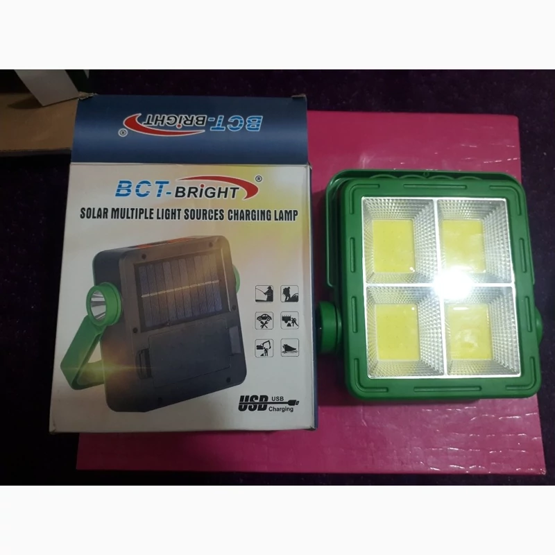 پروژکتور و چراغ اضطراری و سولار چهار حالته کمپینگ (BCT-BRIGHT مدل BCT-8005-C)