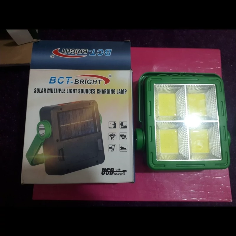 پروژکتور و چراغ اضطراری و سولار چهار حالته کمپینگ (BCT-BRIGHT مدل BCT-8005-C)
