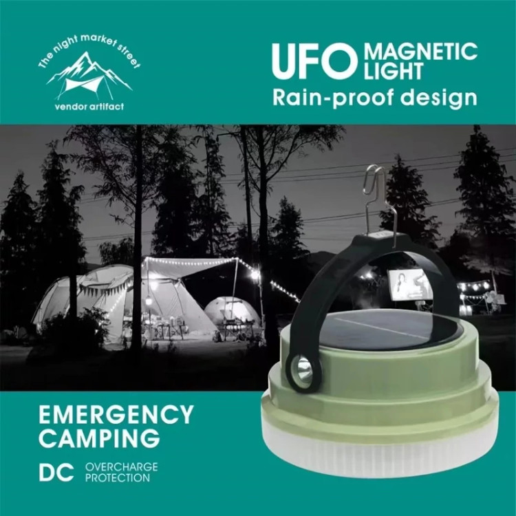 چراغ شارژی برقی و شارژ پنل خورشیدی مدل یوفو UFO
