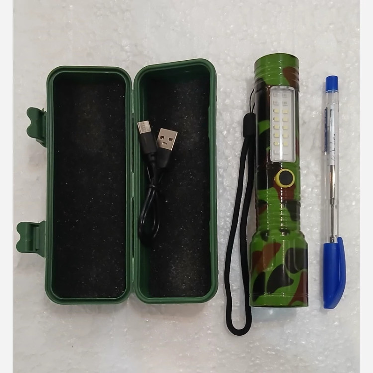 چراغ قوه پلیسی ارتشی، دارای زوم و نور بغل مدل new kanada061