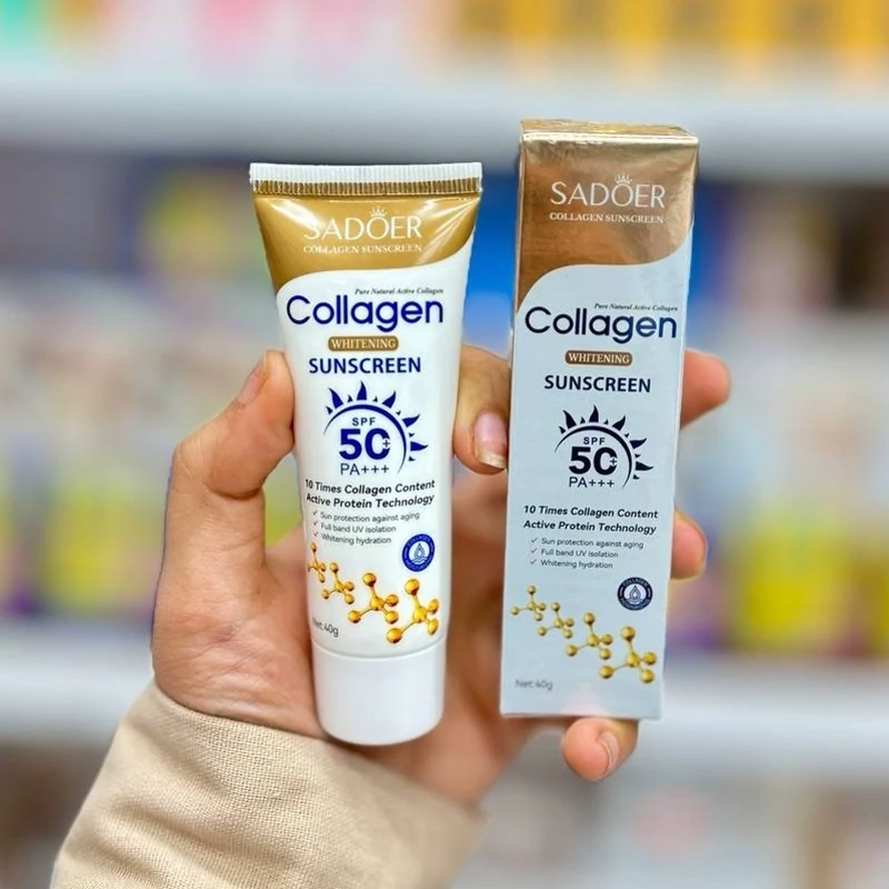 ضد آفتاب کلاژن سادور بدون رنگ spf50 انقضا 2028 میلادی مدل new kanada061