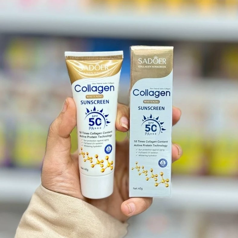 ضد آفتاب کلاژن سادور بدون رنگ spf50 انقضا 2028 میلادی مدل new kanada061