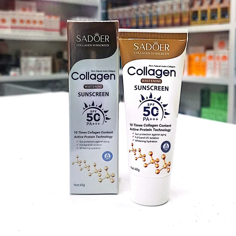 ضد آفتاب کلاژن سادور بدون رنگ spf50 انقضا 2028 میلادی مدل new kanada061