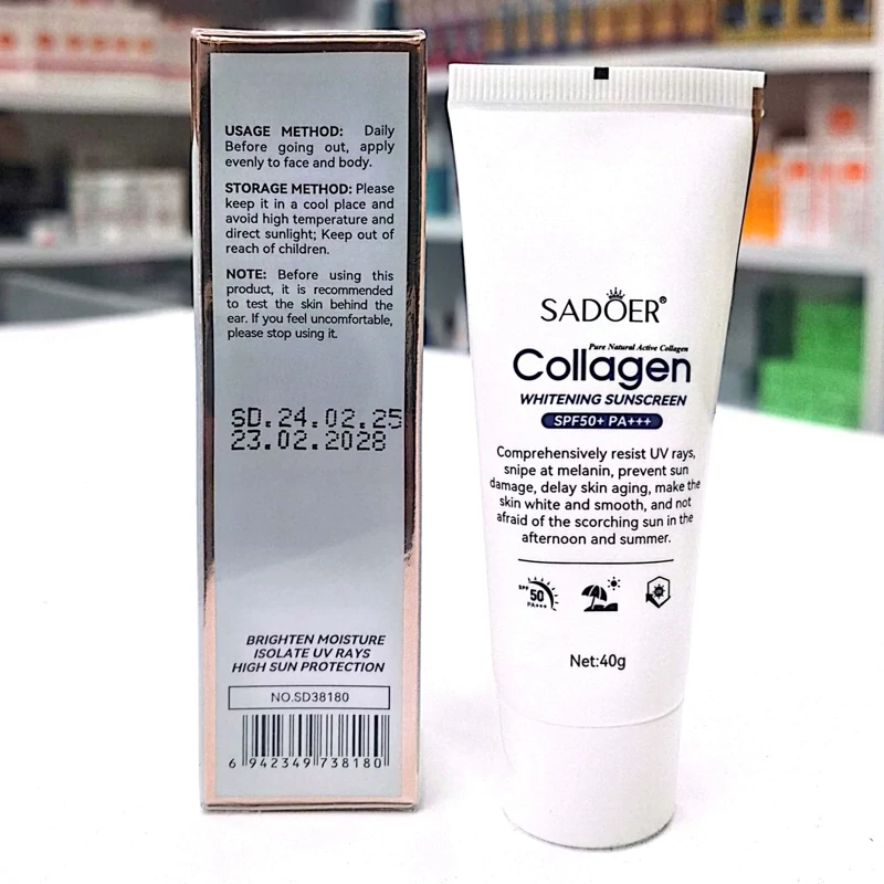 ضد آفتاب کلاژن سادور بدون رنگ spf50 انقضا 2028 میلادی مدل new kanada061