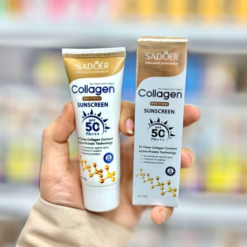 ضد آفتاب کلاژن سادور بدون رنگ spf50 انقضا 2028 میلادی مدل new kanada061
