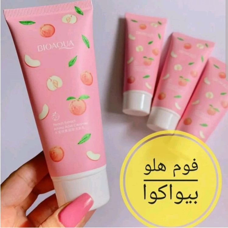 فوم هلو بیوآکوا فوم شستشوی صورت عصاره هلو(لطافت بخش و نشاط بخش پوست مناسب انواع پوست ) مدل new kanada061