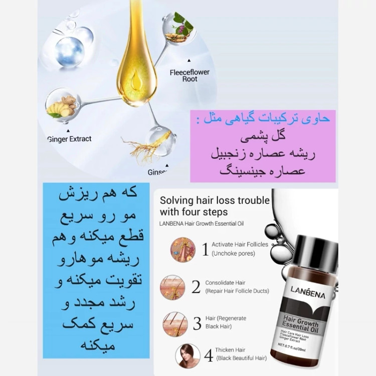 قطره رشد مو لانبنا ( قطره مو ضد ریزش و رویش مجدد مو لانبنا ) مدل new kanada051