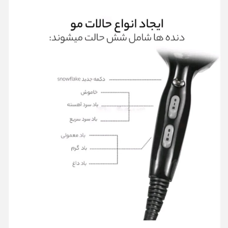سشوار حرفه ای وی جی ار 413 مدل new kanada021