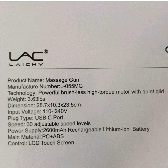 ماساژور باشگاهی مدلALC LAICHY L-055MG ماساژور حرفه ای 12 سرعتهصفحه لمسی لایچی مدل new kanada021