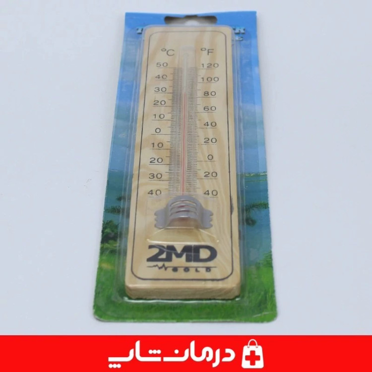 دماسنج جیوه ای چوبی 2md دما سنج دیواری محیط تو ام دی کاناداکالا مدل 01315