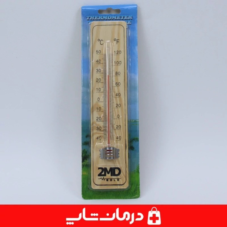 دماسنج جیوه ای چوبی 2md دما سنج دیواری محیط تو ام دی کاناداکالا مدل 01315