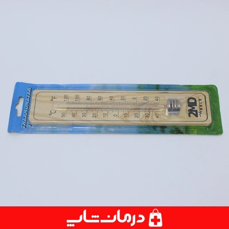 دماسنج جیوه ای چوبی 2md دما سنج دیواری محیط تو ام دی کاناداکالا مدل 01315