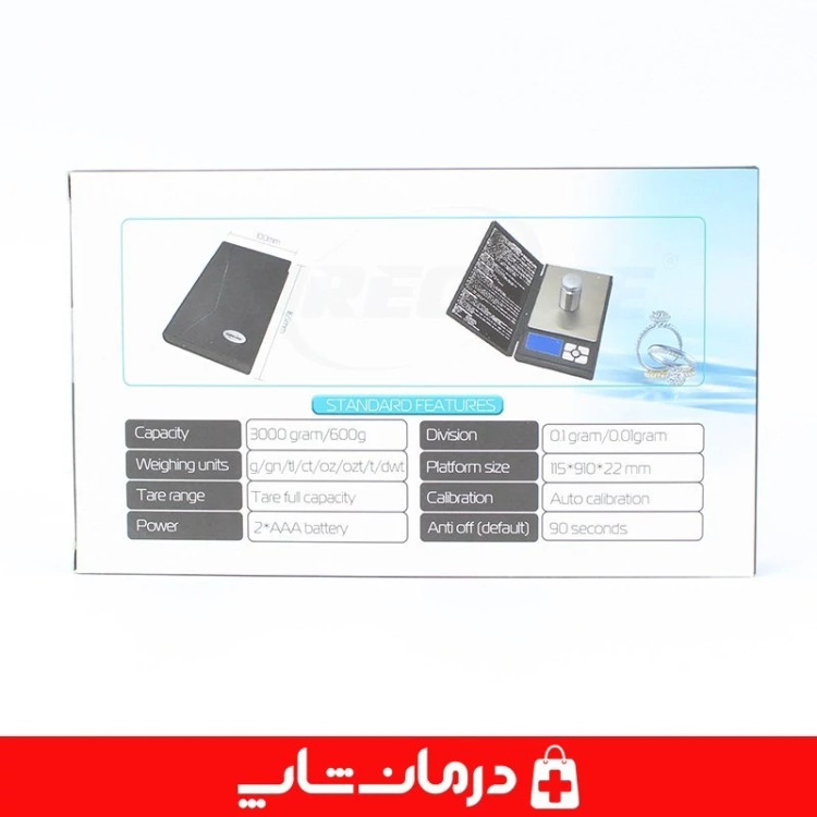 ترازو گرمی دیجیتال ترازو نوت بوکی 600 گرمی ترازو note book دقت 0/01 EURECARE مدل ec p10 کالا پزشکی ردمان شاپ کد 404083