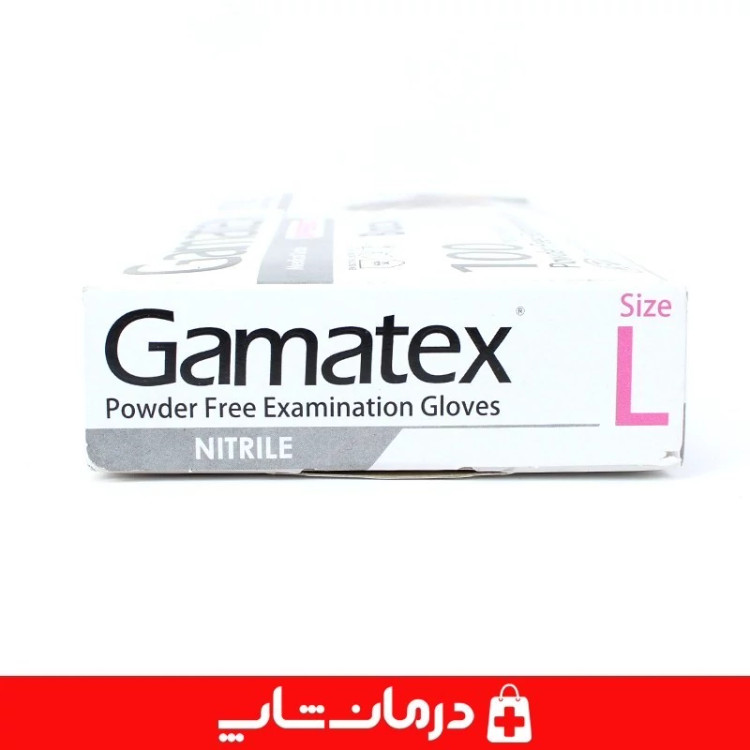 دستکش نیتریل گاماتکس دستکش معاینه op gamatex سایز لارج 100 عددی کاناداکالا مدل 01315