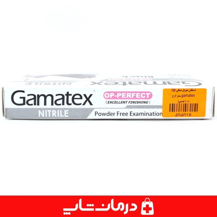 دستکش نیتریل گاماتکس دستکش معاینه op gamatex سایز لارج 100 عددی کاناداکالا مدل 01315