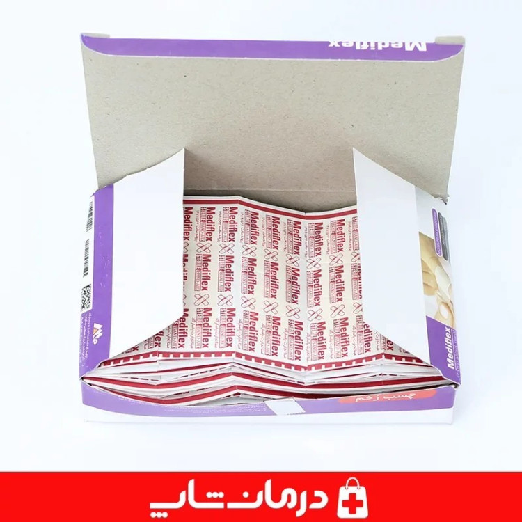 چسب زخم مدیفلکس mediflex چسب زخم نواری 100 تایی تجهیزات پزشکی درمان شاپ 403789