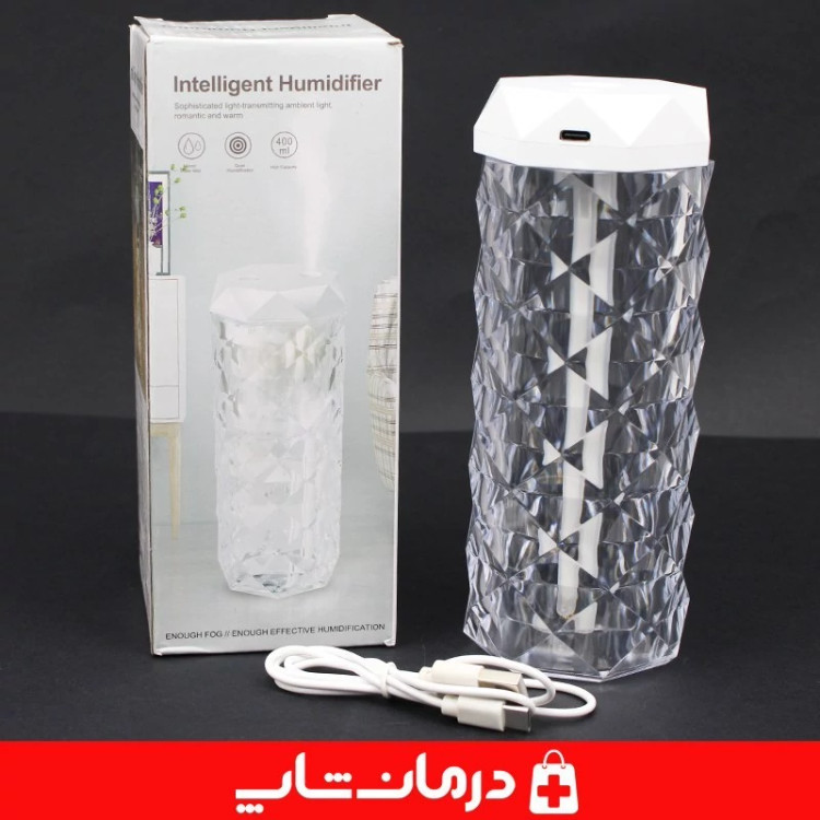 بخور سرد کریستالی چراغ دار 400 میلی لیتر مدل smart humidifire lf 103 کاناداکالا مدل 01312