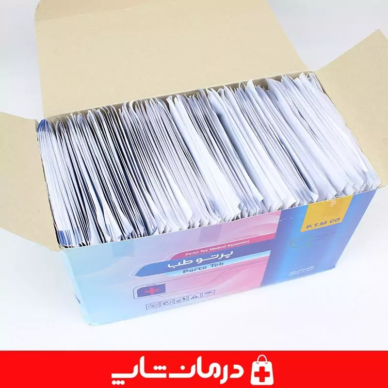 گاز استریل پرتو طب بسته 150 عددی 100 درصد پنبه گاز طبی استریل parto teb  کاناداکالا مدل 01312