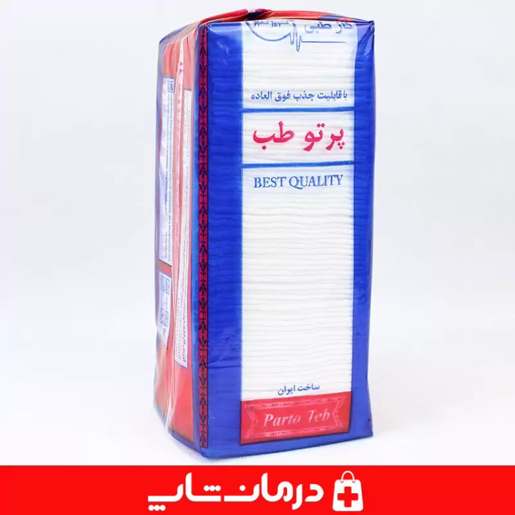 گاز طبی غیراستریل سایز 10x10 پرتو طب گاز400 گرمی ساده 8 لایه کاناداکالا مدل 01312