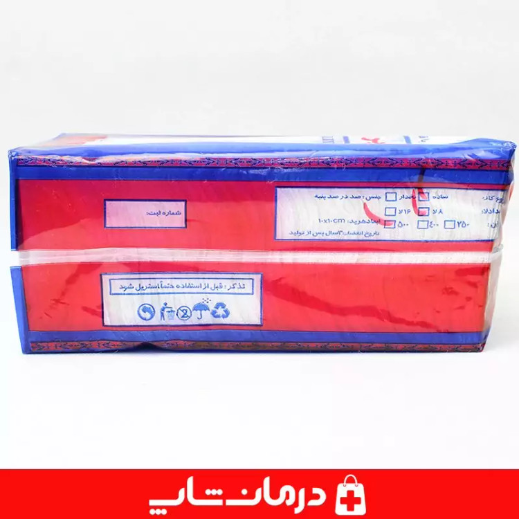 گاز طبی غیراستریل سایز 10x10 پرتو طب گاز400 گرمی ساده 8 لایه کاناداکالا مدل 01312