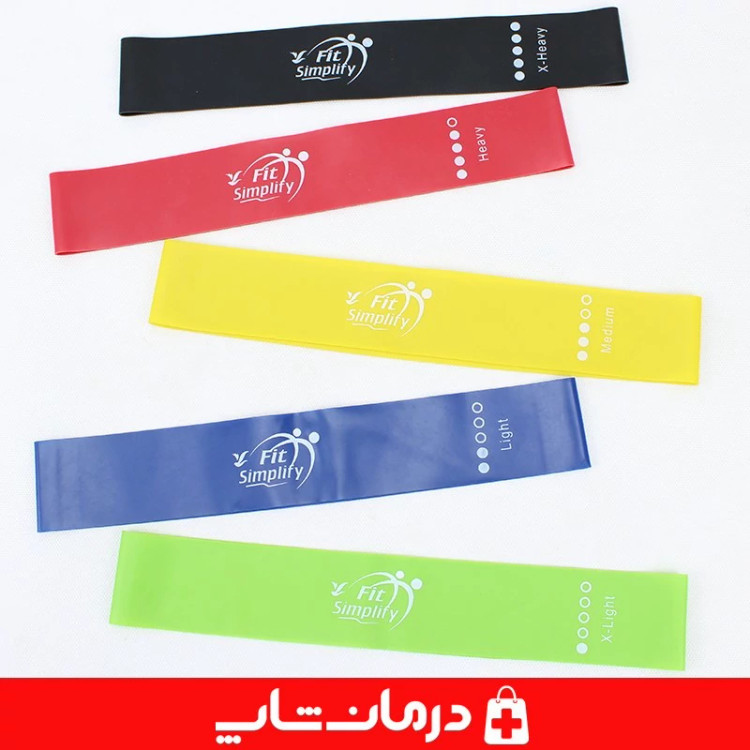 کش پیلاتس لاتکس تراباند بسته 5عددی کش لوپ fit simplify کاناداکالا مدل 01312