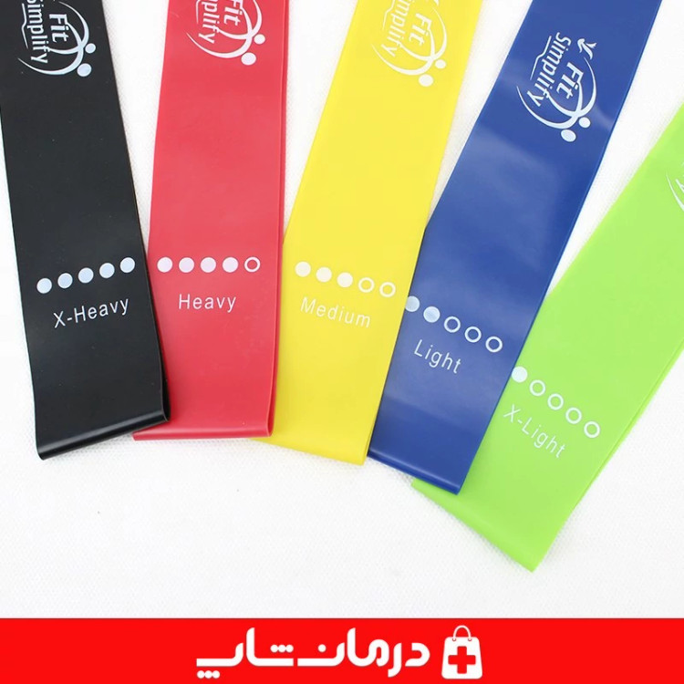 کش پیلاتس لاتکس تراباند بسته 5عددی کش لوپ fit simplify کاناداکالا مدل 01312