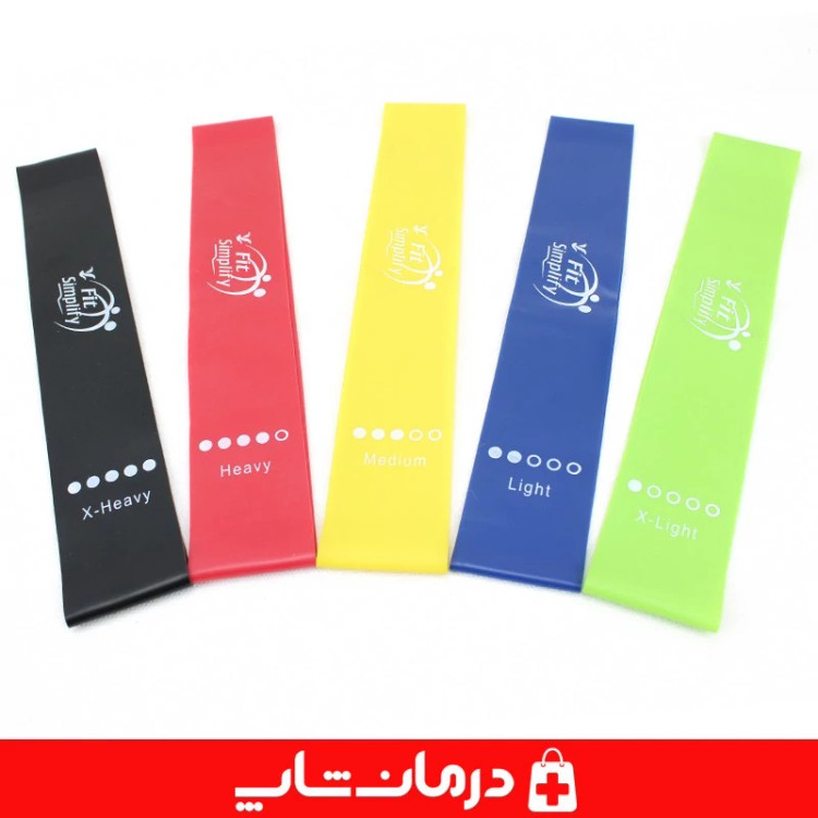 کش پیلاتس لاتکس تراباند بسته 5عددی کش لوپ fit simplify کاناداکالا مدل 01312