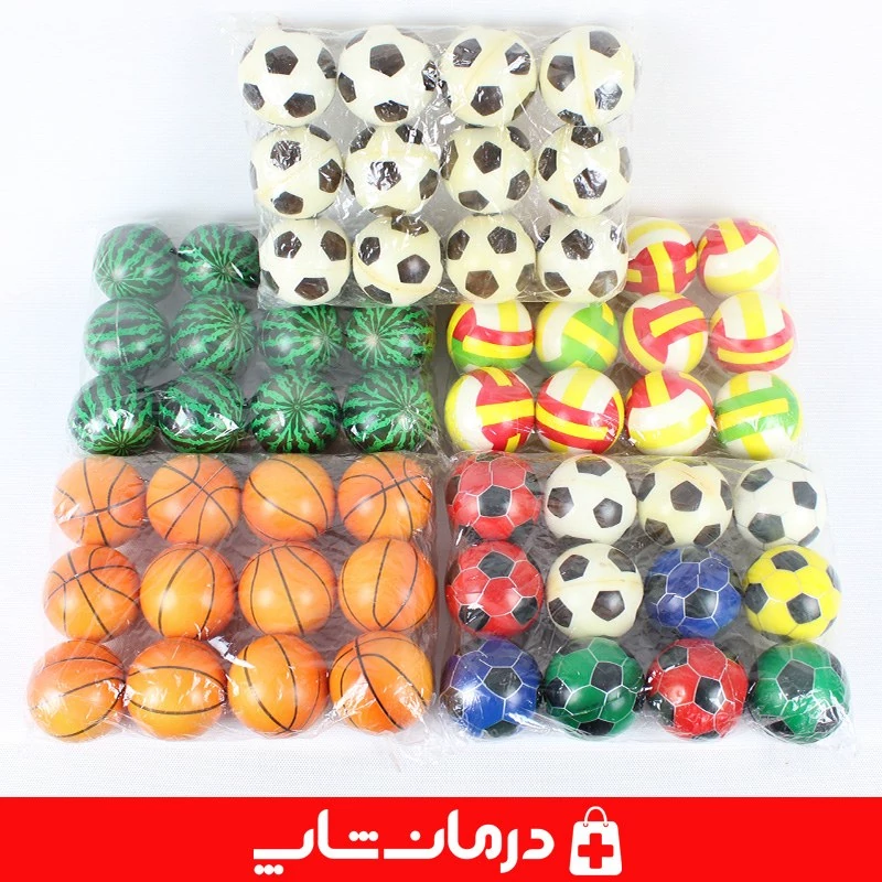 توپک فیزیوتراپی فومی 6 سانت بسته 12 عددی توپ اسفنجی فیزیوتراپی تقویت مچ کاناداکالا مدل 01312