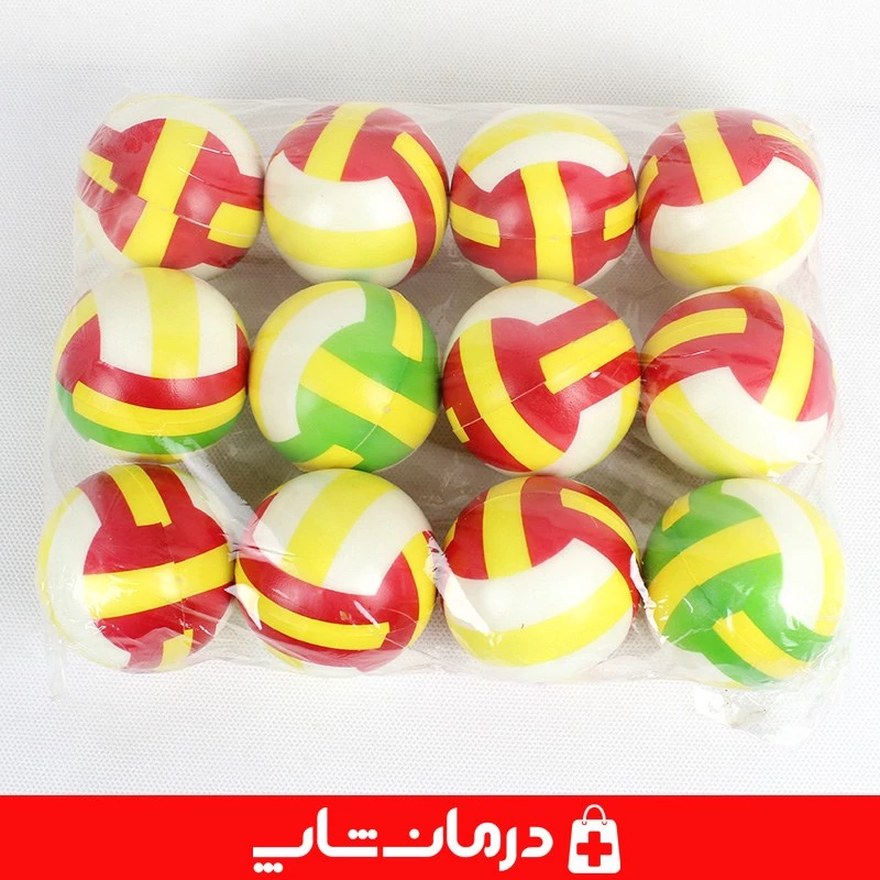 توپک فیزیوتراپی فومی 6 سانت بسته 12 عددی توپ اسفنجی فیزیوتراپی تقویت مچ کاناداکالا مدل 01312