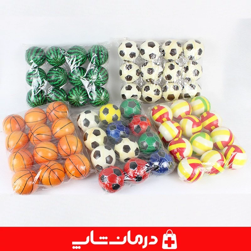 توپک فیزیوتراپی فومی 6 سانت بسته 12 عددی توپ اسفنجی فیزیوتراپی تقویت مچ کاناداکالا مدل 01312