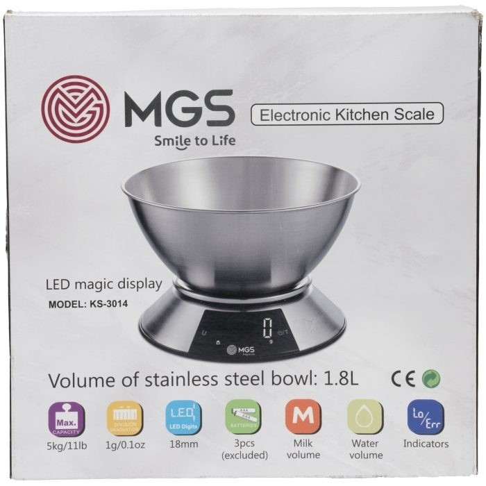 ترازوی آشپزخانه کاسه دار MGS مدل KS3014 مدل:new kanada01805