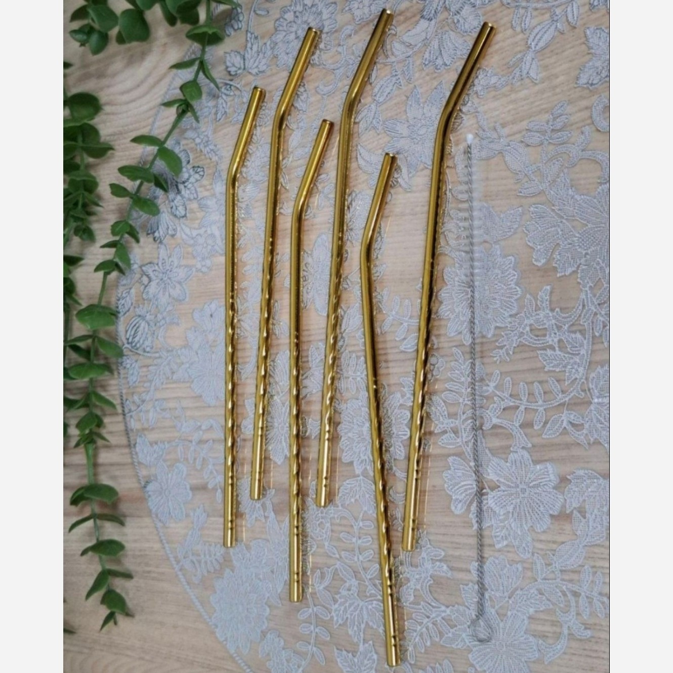 نی شربت پیچ فرچه دار طلایی P406  مدل:new kanada01805