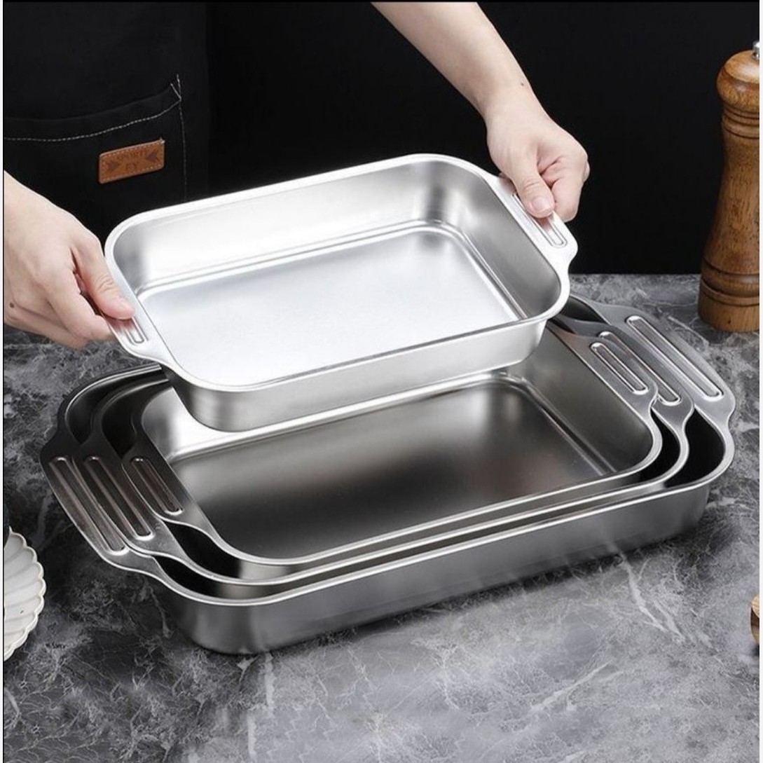 تابه مستطیل سیلور استیل دسته دار    مدل:new kanada01874