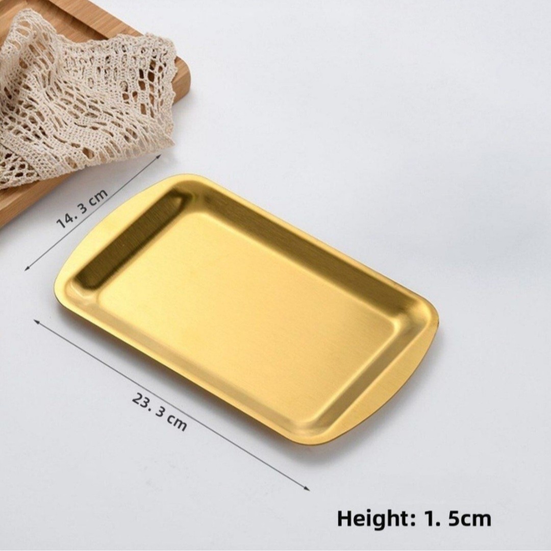 سینی طلایی استیل مستطیل    مدل:new kanada01874