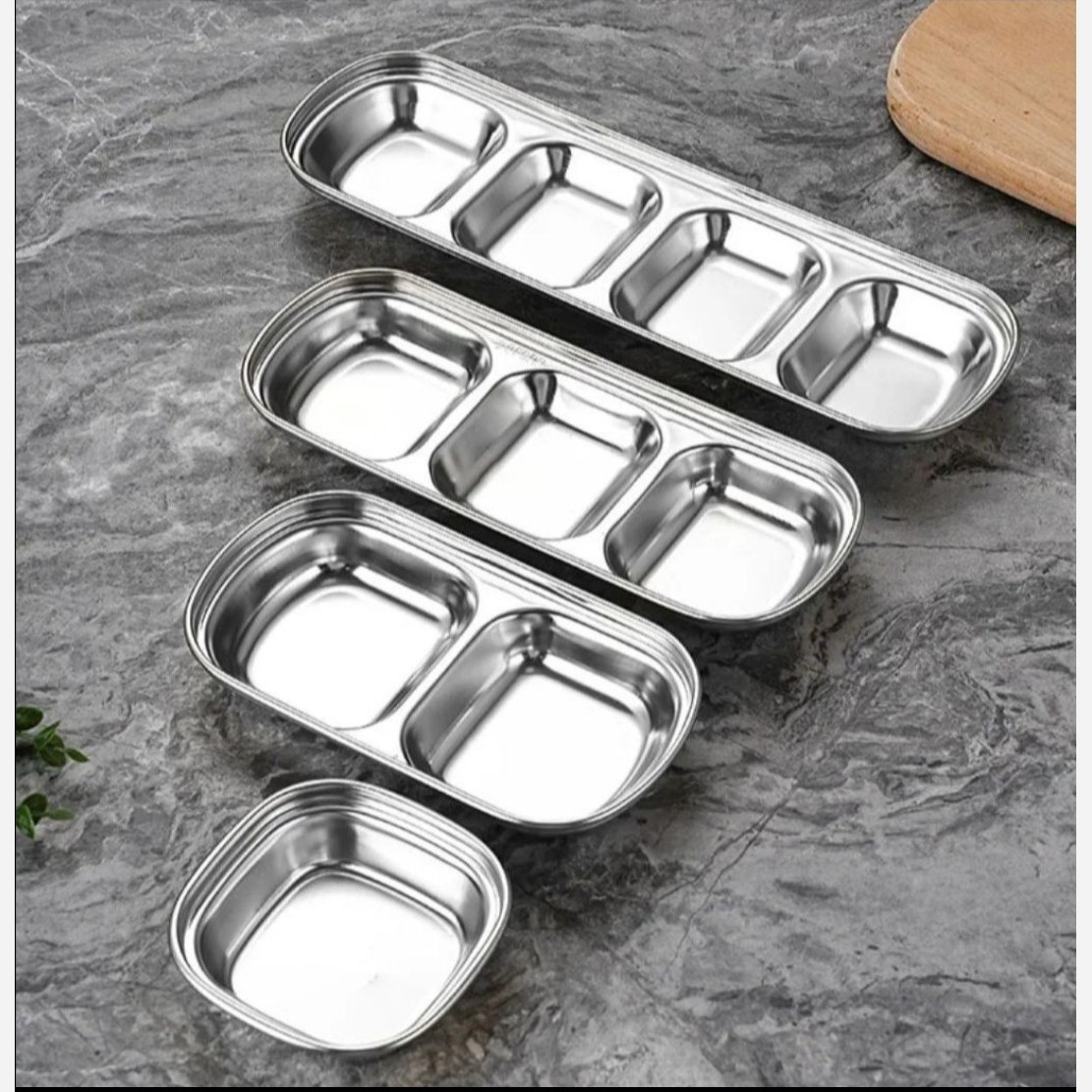 مزه خوری استیل سیلور 4 خانه    مدل:new kanada01874
