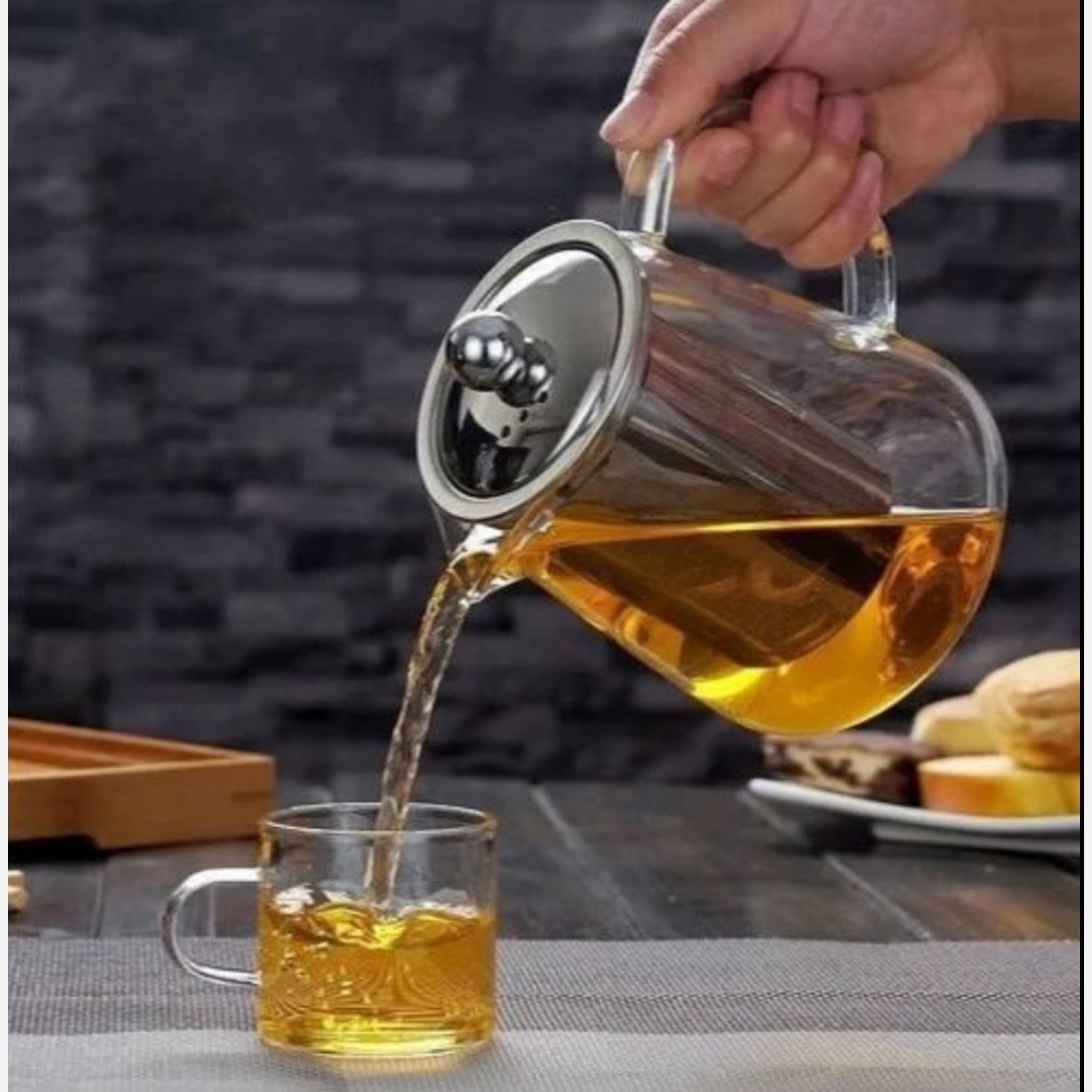 قوری پیرکس کف گرد آنتی شوک وارداتی     مدل:new kanada01874