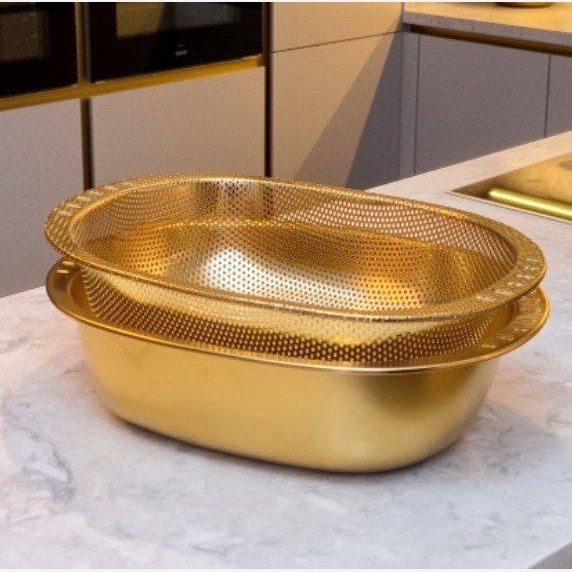 آبکش لگن بیضی طلایی   مدل:new kanada01865