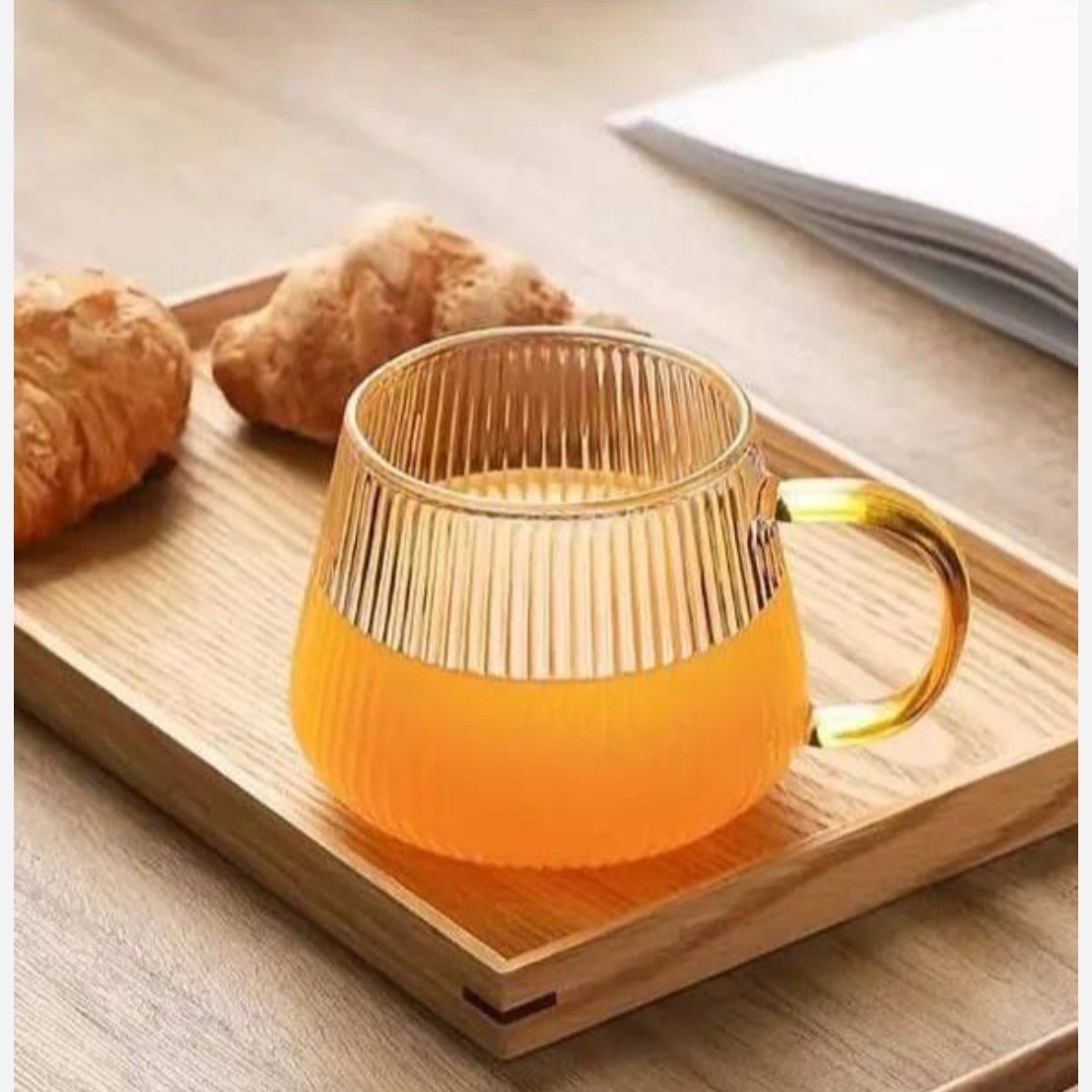 لیوان پیرکس دسته رنگی جور   مدل:new kanada01865