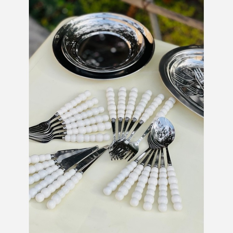 قاشق چنگال دسته مرواریدی S55 مدل:new kanada01865