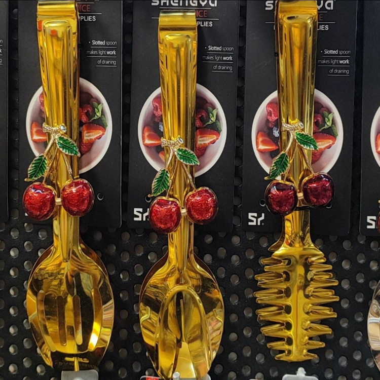 انبر استیل طلایی شنگیا طرح آلبالو 8 مدل:new kanada01865