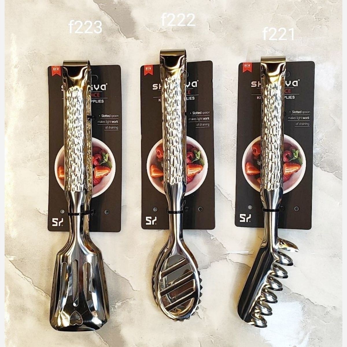 انبر سالاد استیل نقره ای ساده جور شنگیا   مدل:new kanada01865
