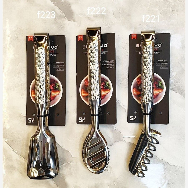 انبر سالاد استیل نقره ای ساده جور شنگیا مدل:new kanada01865