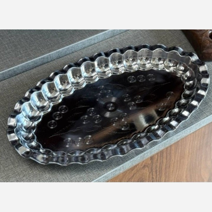 سینی (دیس) استیل بیضی 31 سانتیمتری (پذیرایی) مدل:new kanada011784