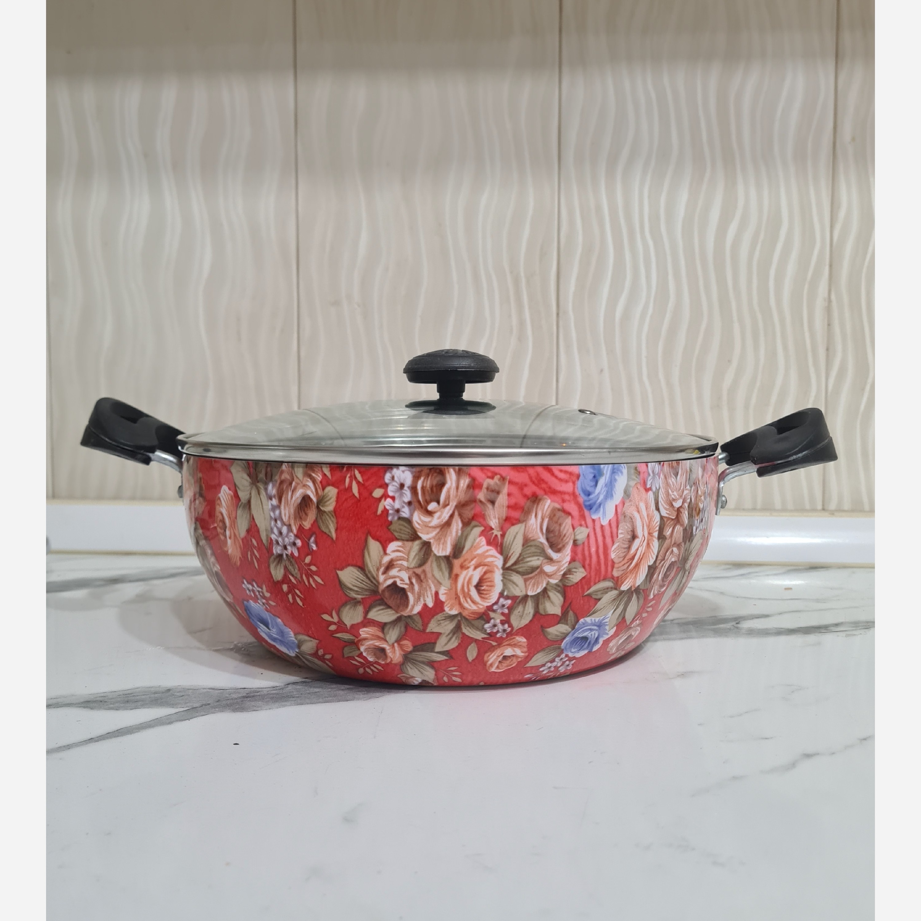 تابه وک (ماهی تابه) گرانیتی گلدار سایز 26 سورنا رنگبندی مدل:new kanada011784