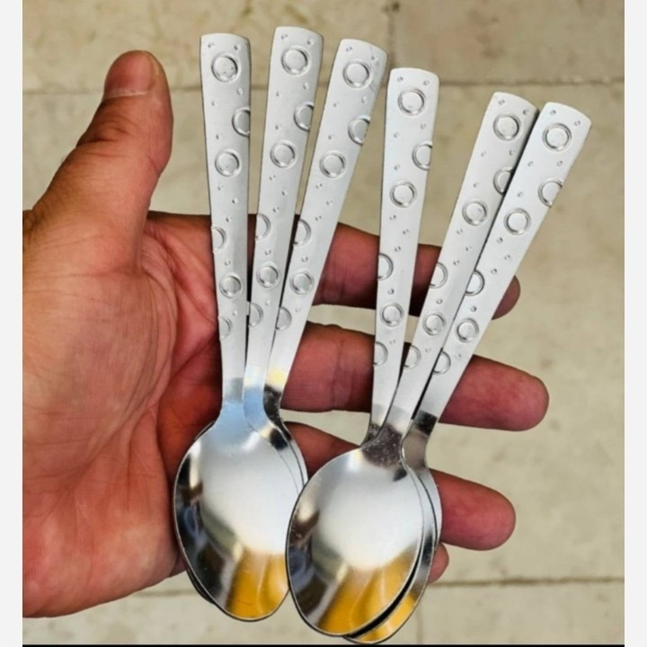 قاشق چایخوری استیل 6 عددی (6 پارچه) یک تکه مناسب پذیرایی مدل:new kanada011584