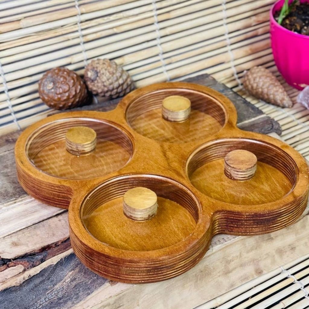 درب تلقی (کاور) چهارخونه گرد چوبی 24 در 24 سانتی   مدل:new kanada0115367