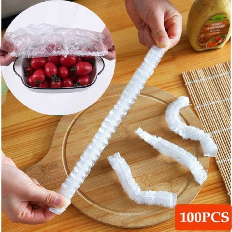 درپوش کشدار (محافظ) غذا 100 عددی پلاستیکی چند سایز مدل:new kanada0115367