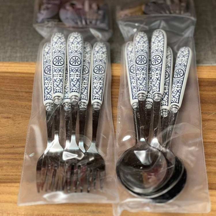 ست قاشق و چنگال سرامیکی شکوفه مدل:new kanada0115367
