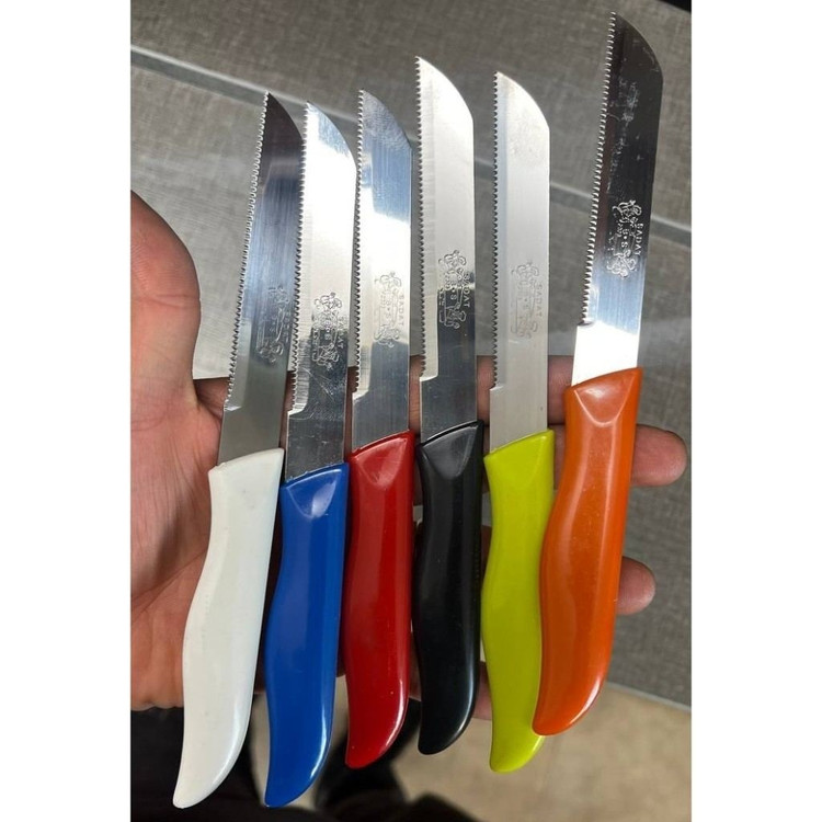 چاقو (کارد) آشپزخانه اره ای 18 سانت تیغه استیل دسته پلاستیک مدل:new kanada0115367